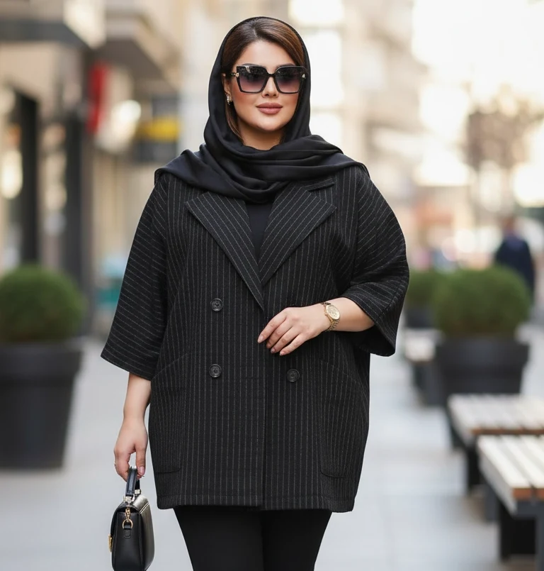 مانتو مشکی کوتاه شانلیا