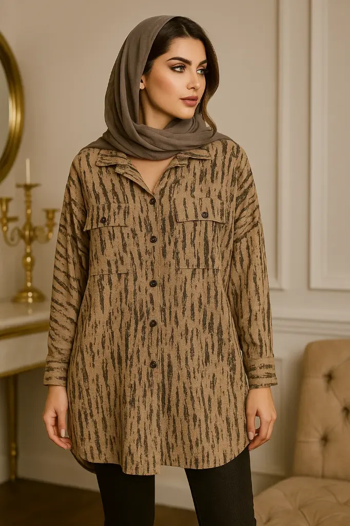 مانتو کوتاه شومیز الینا ۲ - کد ۹۴۸.webp