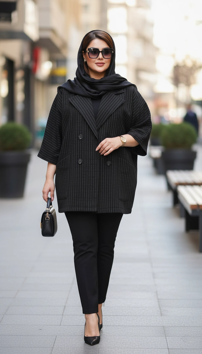 مانتو مشکی کوتاه شانلیا - کد ۹۳۸ (۱).webp