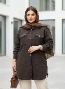 مانتو پاییزه فوتر قهوهای شکت رز ۳ - کد ۹۵۷.webp