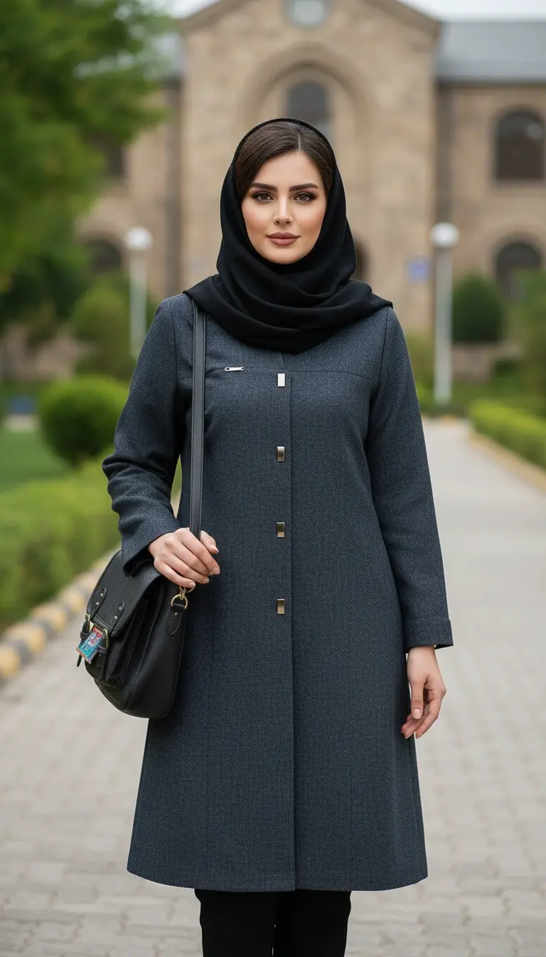 ‎⁨مانتو بلند دانشجویی و اداری کالج - کد ۹۵۱-۲_⁩.webp