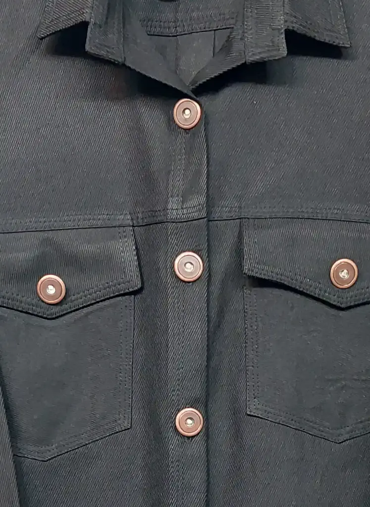 مانتو پاییزه کوتاه کتان رز فیونا مشکی - کد ۹۵۶.webp