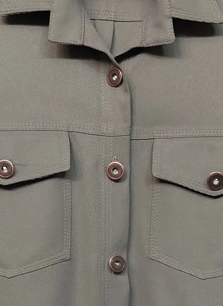 مانتو پاییزه کوتاه کتان رز فیونا کرمی تیره - کد ۹۵۶.webp