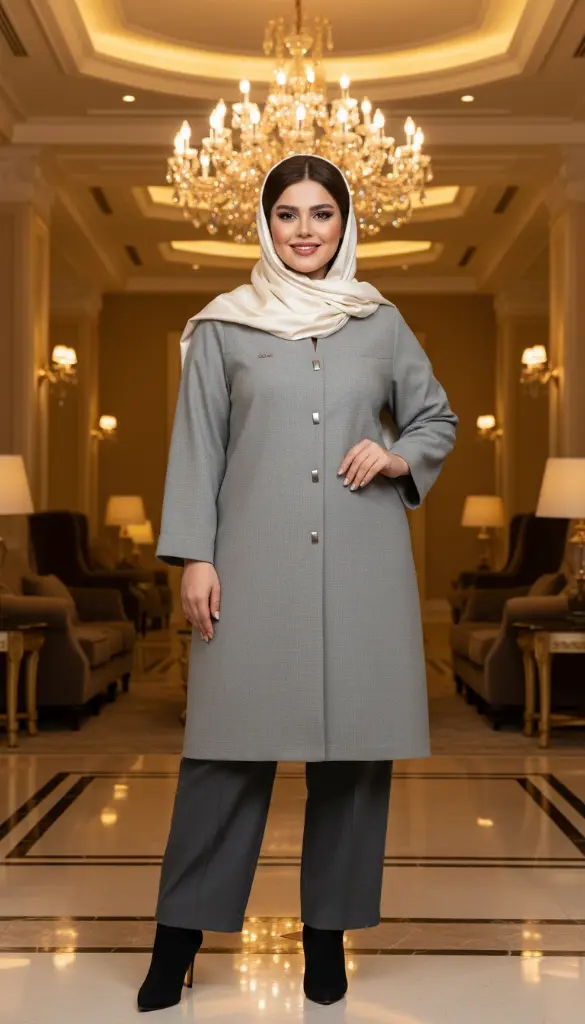 ‎⁨⁨مانتو بلند دانشجویی و اداری کالج - کد ۹۵۱-۳⁩⁩.webp