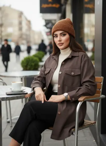 ‎⁨⁨⁨⁨⁨مانتو پاییزه کتان سنگشور رز فیونا